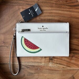 NWT Kate Spade Medium Wristlet Wallet Cream What-A-Melon MSRP $179...READ!